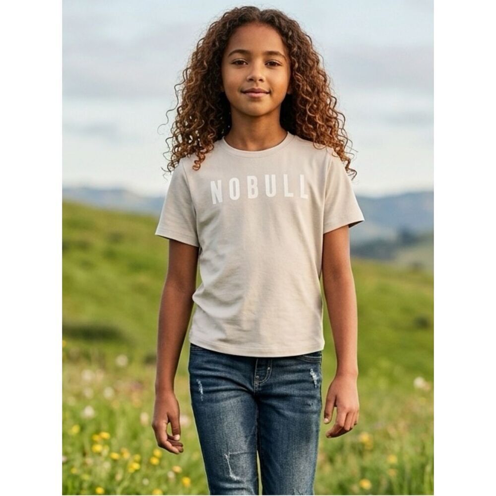 NWT NOBULL Unisex Child Kids Pink Logo T-Shirt Color - Roses - Size S